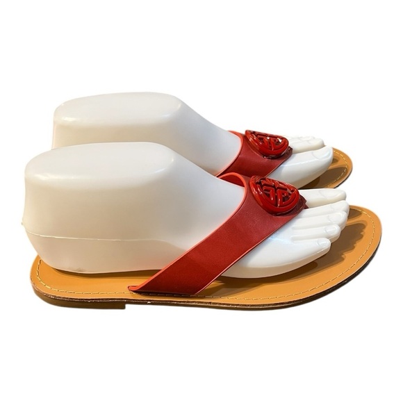 Pierre Dumas Red Leather Thong Tami-2 Sandals Size 7M - Picture 5 of 9